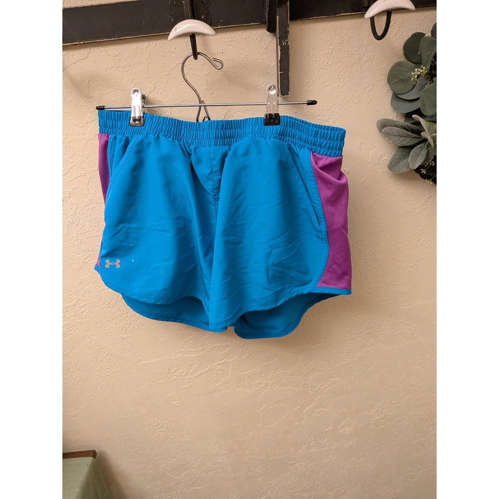 Under‎ Armour Womens Athletic Shorts Blue Purple Running Workout Gym